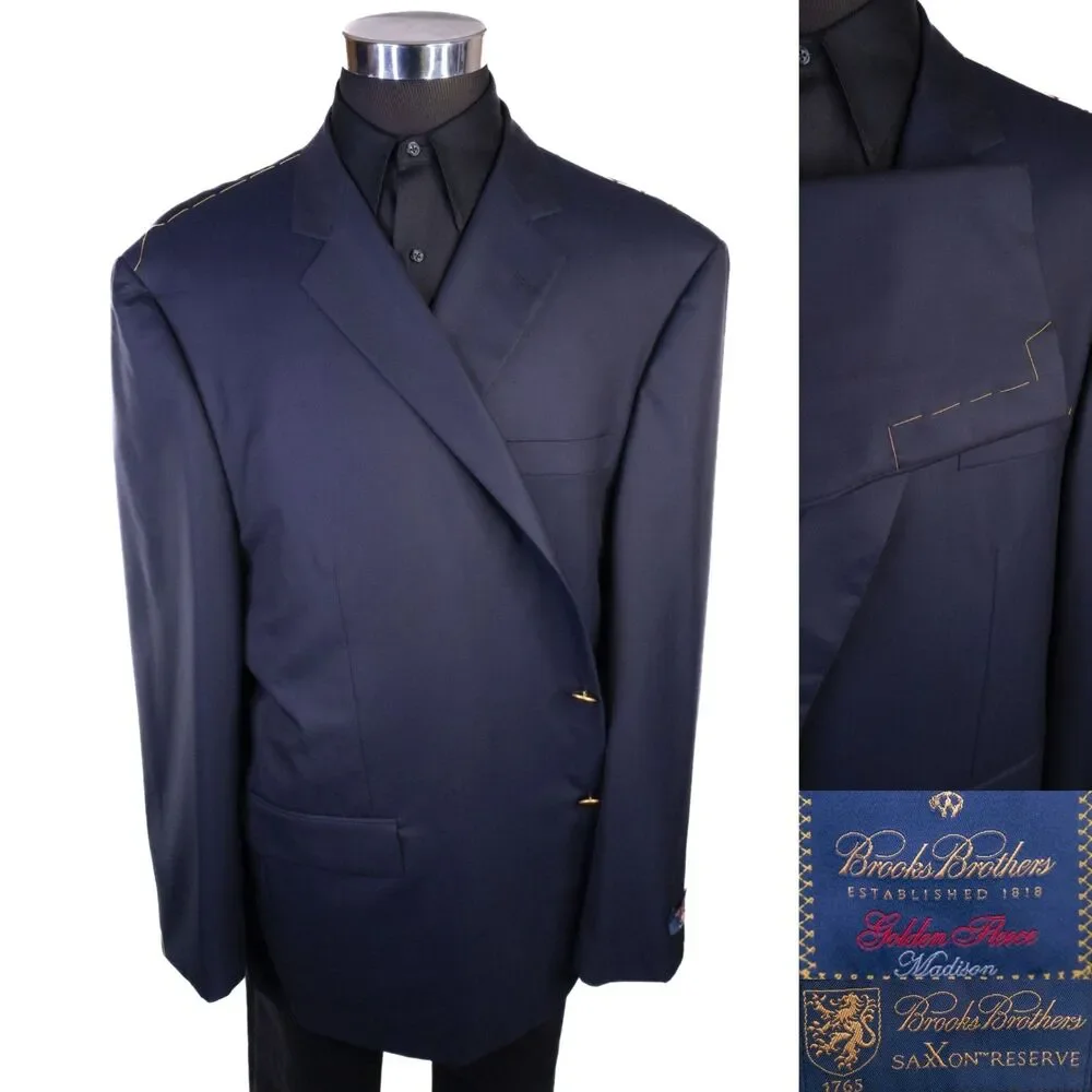 Brooks Brothers Gold Fleece Madison SAXXON Wool Blazer Sz 56R Two Button Jacket